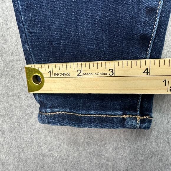 American Eagle Mid-Rise Jeans WMNS 4 Blue Denim Distressed Next Level Stretch - Picture 12 of 12